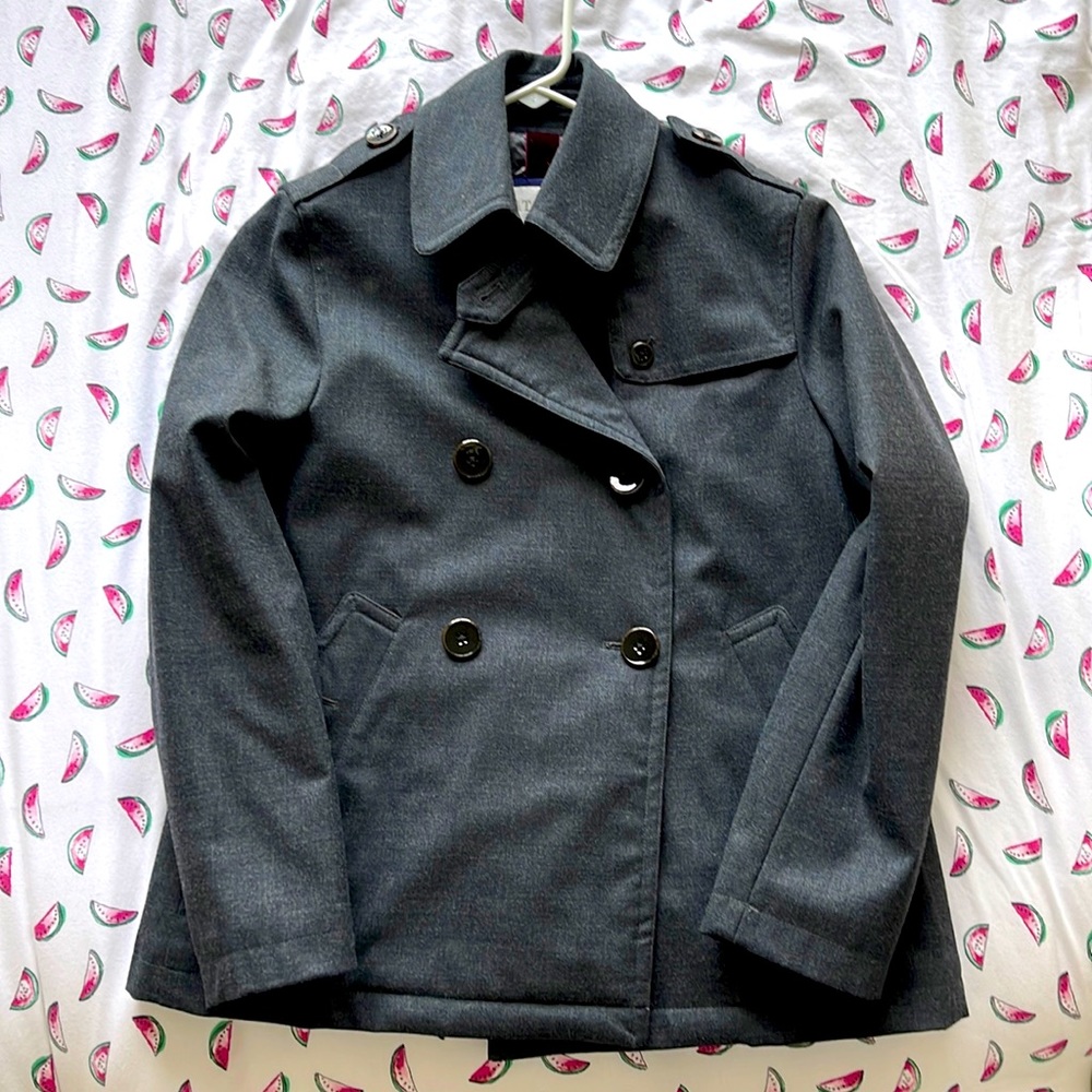 NWOT Wool Grey Padded Peacoat